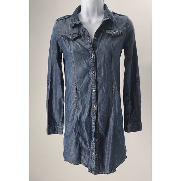 Diesel women's chambray denim dress blue Size Large Coastal Cowgirl  Western - Picture 1 of 7